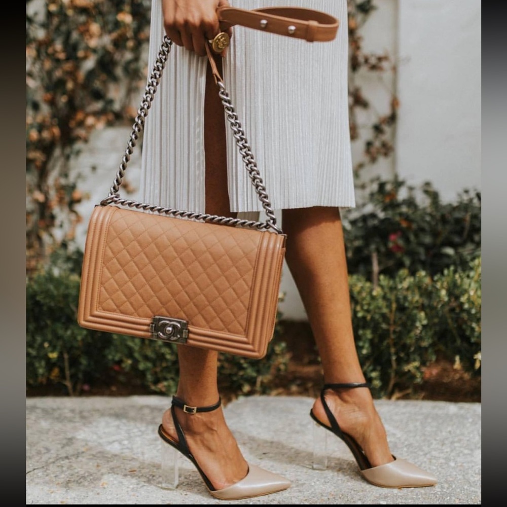 Mercanti Fiorentini Lucite tan and black heels